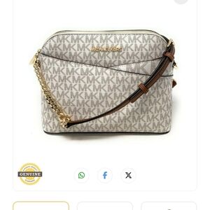 Michael Kors Jet Set Logo Crossbody Bag in Vanilla/Acorn